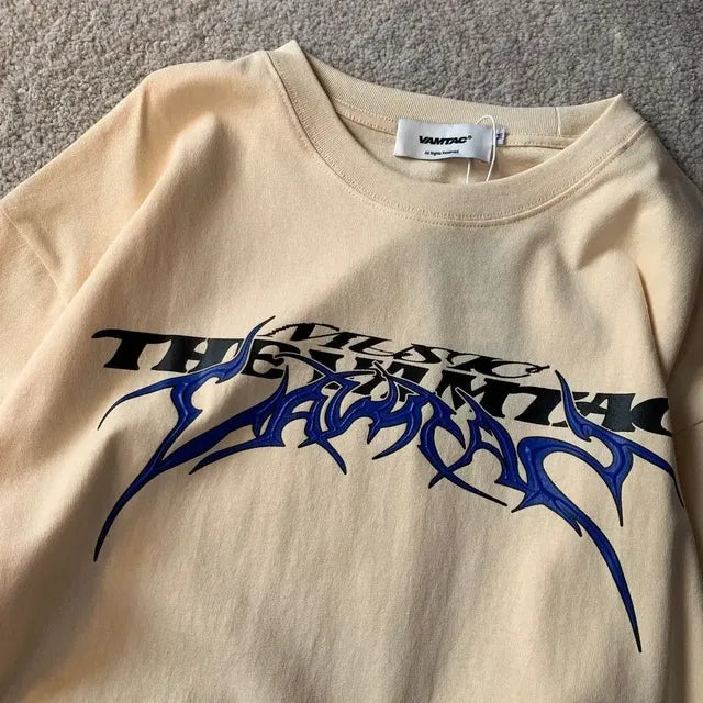 American Vintage Letter Print Graphic T-shirt for Couples