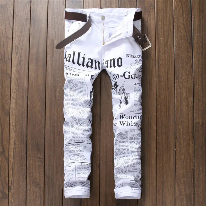 Newspaper Print Jeans