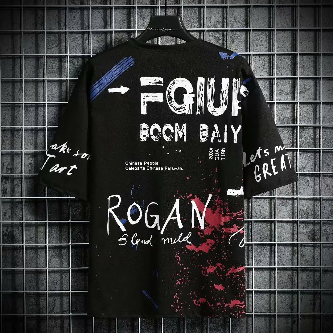 Korean Fashion Summer Men's Graphic Half Sleeve T-Shirts