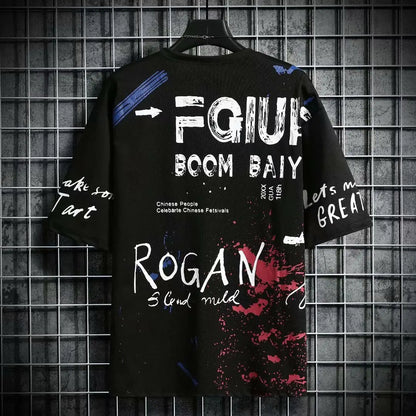 Korean Fashion Summer Men's Graphic Half Sleeve T-Shirts