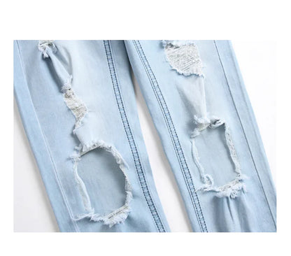 Light Blue Ripped Jeans for Men