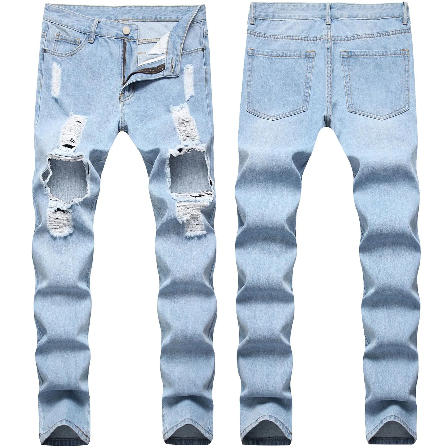Light Blue Ripped Jeans for Men