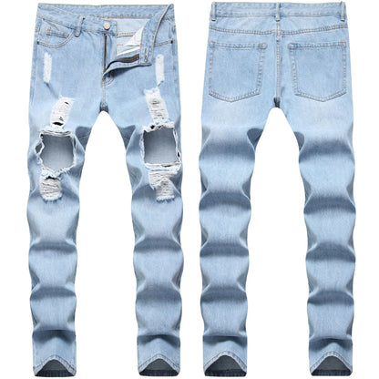 Light Blue Ripped Jeans for Men