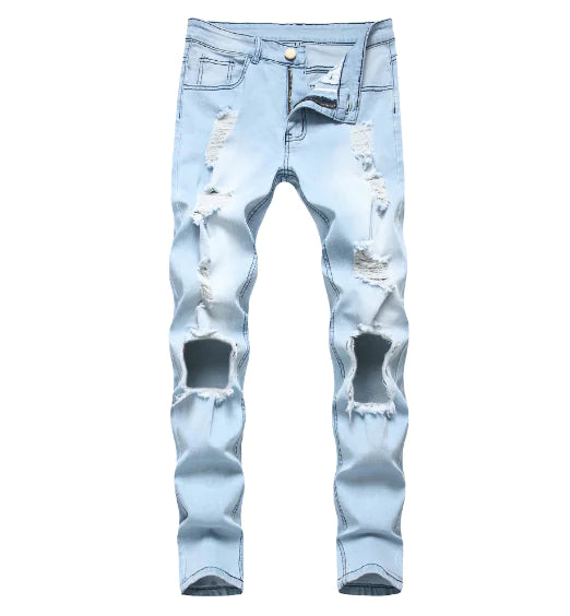 Light Blue Ripped Jeans for Men