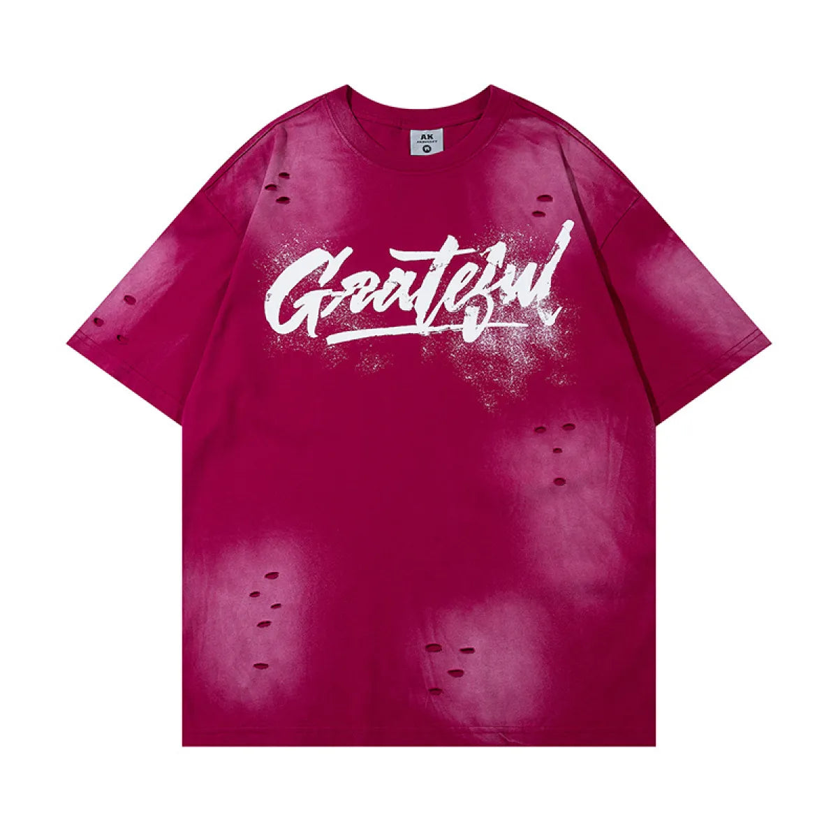 Men's Graphic Letter Print Distressed Casual Short Sleeve T-Shirt