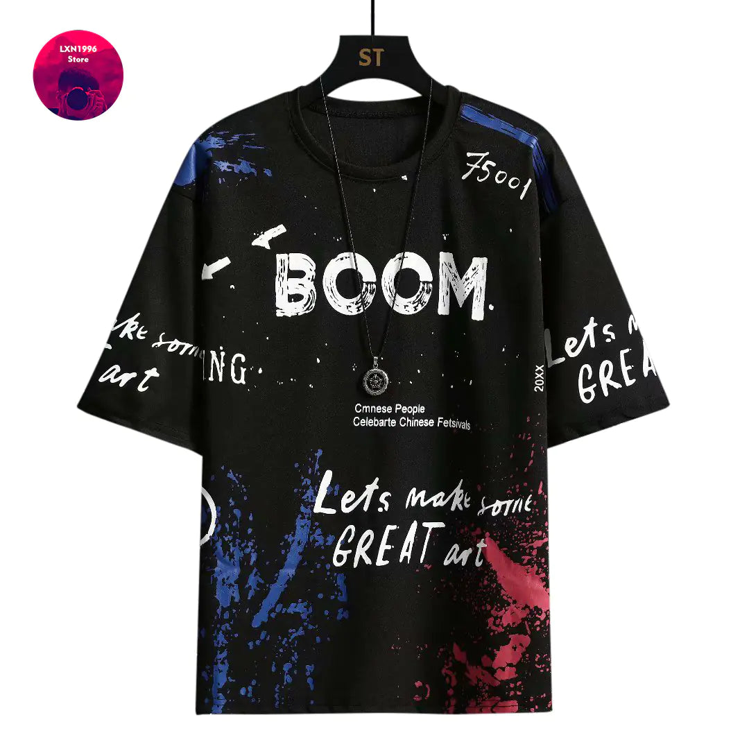 Korean Fashion Summer Men's Graphic Half Sleeve T-Shirts