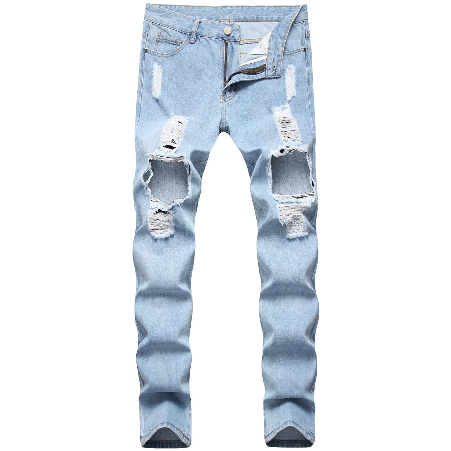 Light Blue Ripped Jeans for Men