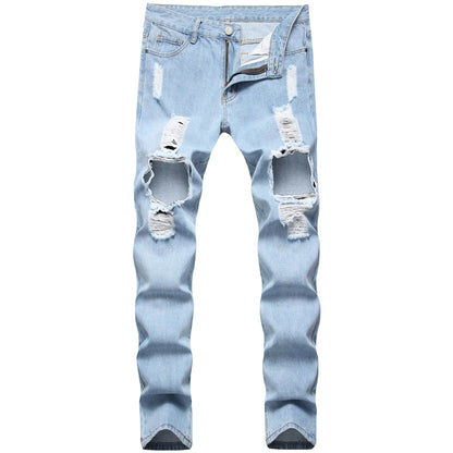 Light Blue Ripped Jeans for Men
