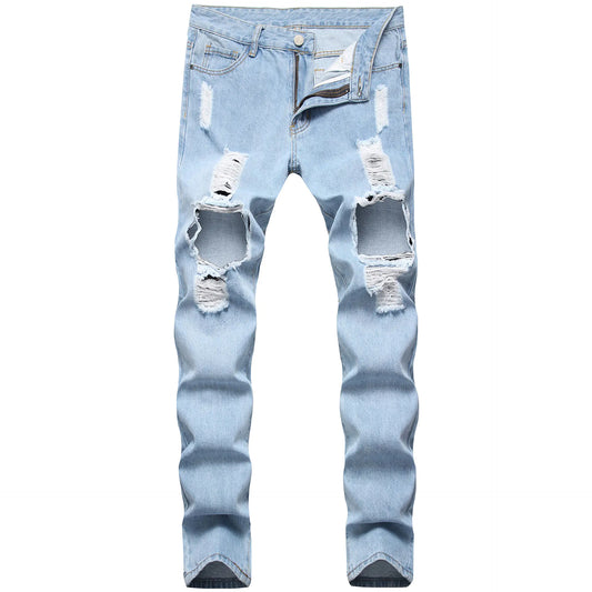 Light Blue Ripped Jeans for Men