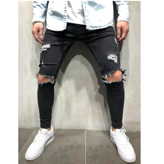 Light Blue Ripped Jeans for Men