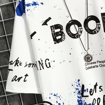 Korean Fashion Summer Men's Graphic Half Sleeve T-Shirts