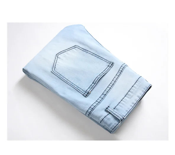 Light Blue Ripped Jeans for Men
